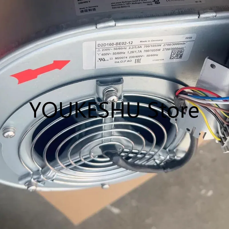 Original D2D160-BE02-12 230V 2.2/3.0A 700/1055W 400V M2D074 Inverter frequency converter cooling centrifugal fan
