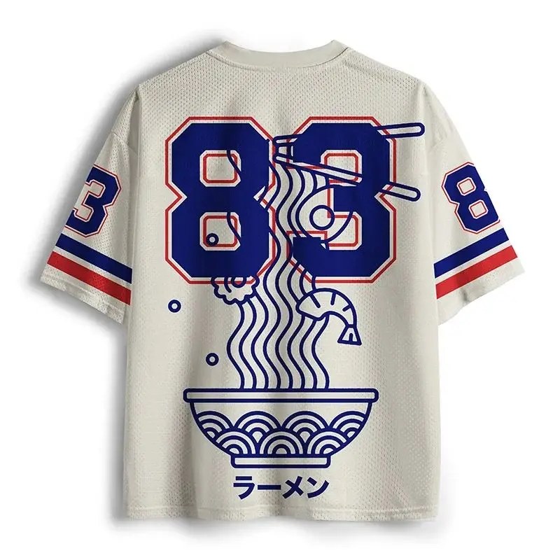 Latest Summer Fun Ramen Pattern 3D Printed Sport and Casual T-shirt Short-sleeve Top