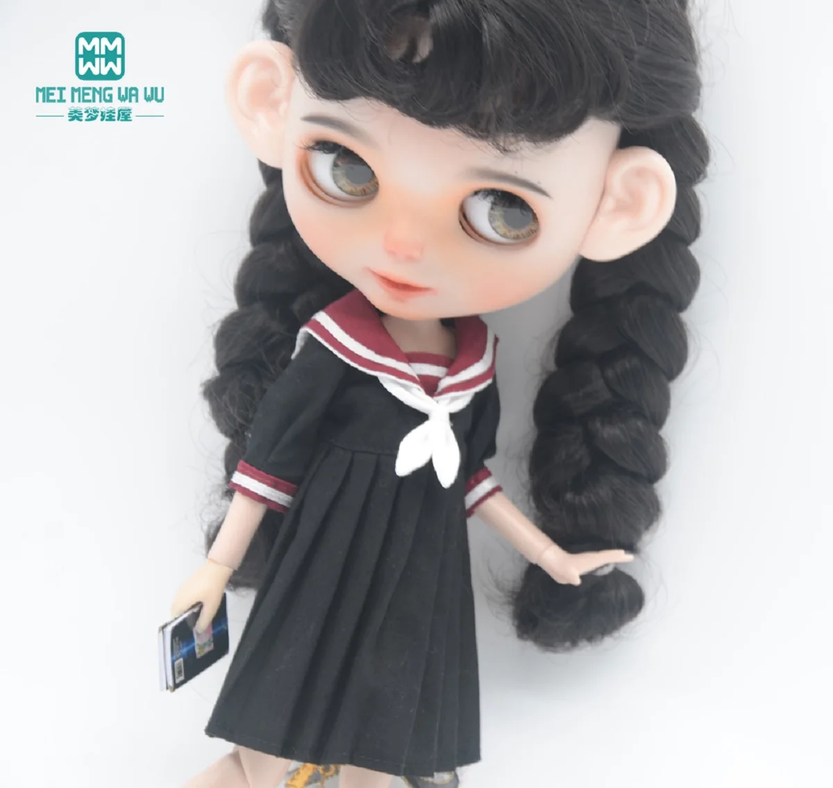 Doll Clothes fashion school uniform pink, blue, ink, wine red for Blyth Azone OB23 OB24 1/6 doll accessories