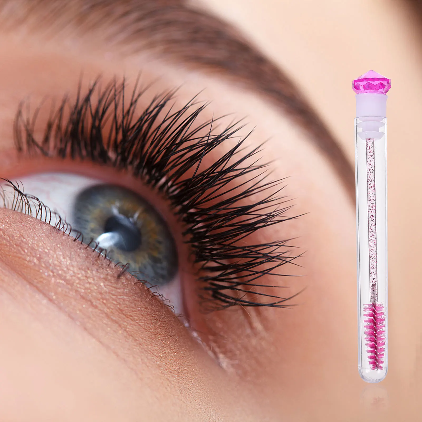 8 قطعة مشط رمش لفرشاة الماسكارا لاش الحاجب سهلة التثبيت مقبض الانزلاق السلس لمسة نهائية طبيعية مقاومة للخدش مسحوق الشائكة