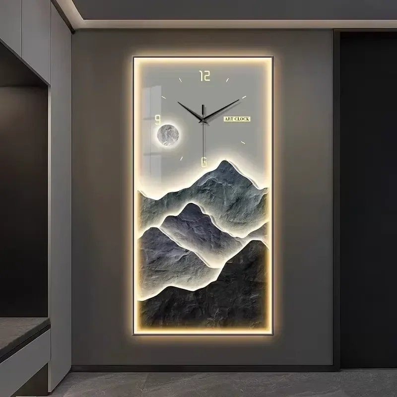 for Room Decoration Wall Clock Home Decor Watch Decorations Home Light Luxury Luminous Lamp Decoration Painting Wall