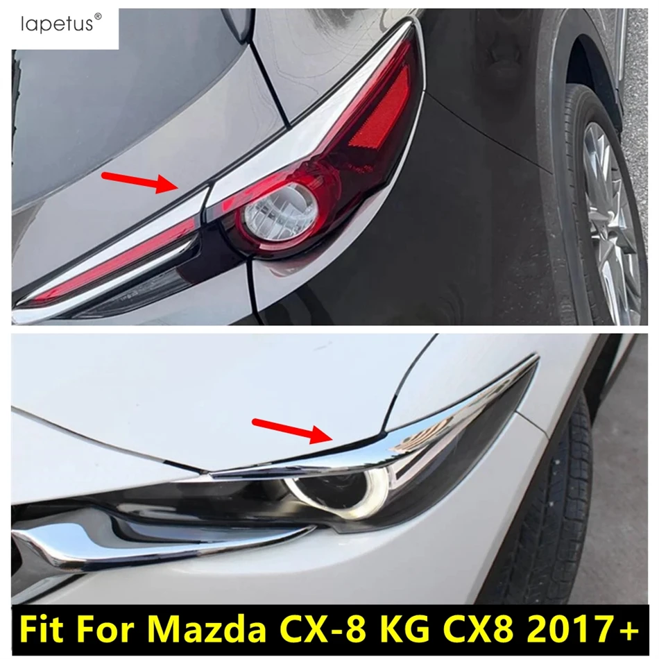 

For Mazda CX-8 KG CX8 2017 - 2021 Car Front Headlight Lamp Eyebrow Rear Tail Light Strip Decor Cover Trim ABS Chrome Accessories