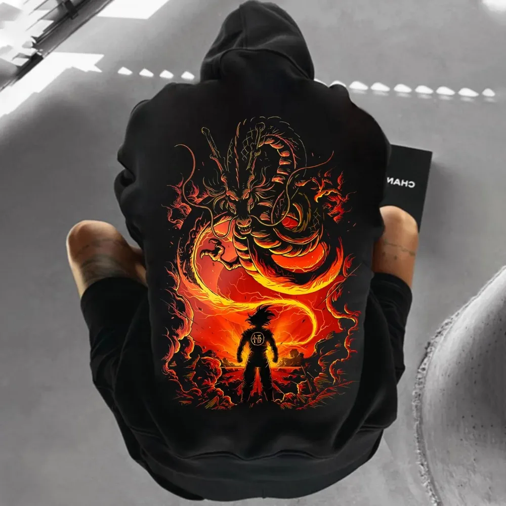 Harajuku Anime Dragon Ball 2025 New Hoodie Street Wear Men Autumn Winter Hooded Sweater Oversized Women Long-sleeved Unisex Top