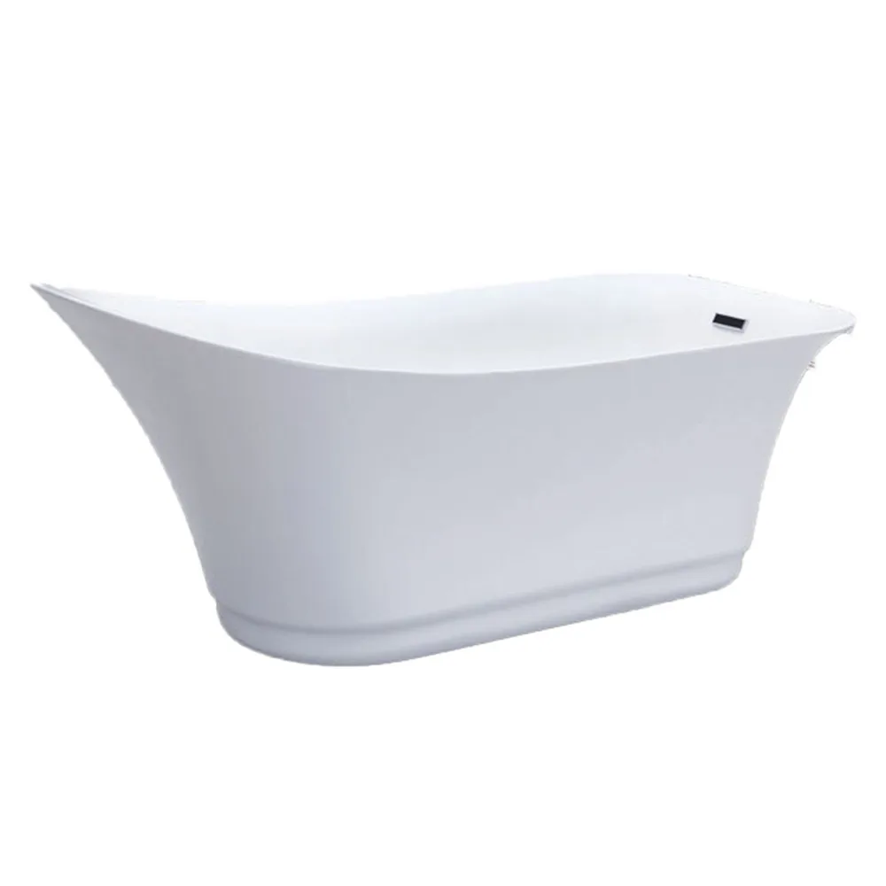 

Modern Design Oval/Rectangular Shape White Acrylic Freestanding Bath Soaking Tub with Drainer Eco-Friendly Indoor Bathtub