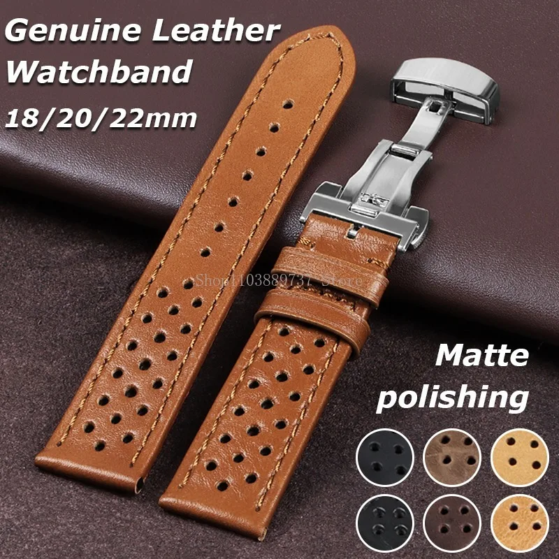 18mm 20mm 22mm Universal Men Women Genuine Leather Watchband Cow Leather Strap Sport Bracelet Soft Business Wristbelt for Fossil