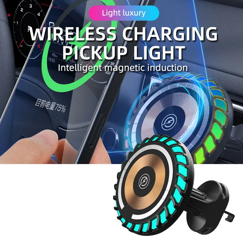 

Car Mobile Phone Holder Navigation 15W Car Wireless Charger Dual Coil Phone Holder Mobile Phone Holder Automotive Supplies