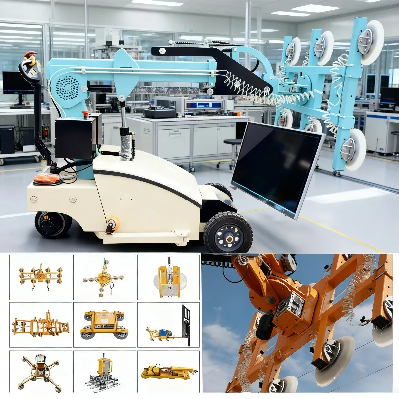 5m High 300KG 800kg Capacity Electric Hydraulic Vacuum Glass Lifter Robot Lifting Machine for Metal Sheet Glass Window Handling