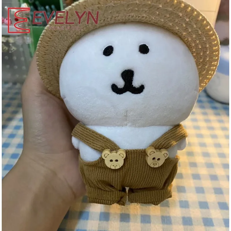 

Evelyn For 10-13CM Cotton Doll Clothing Accessories Doll's Clothes Brown Overalls Set doll Dress up Straw Hat Clothing Gift