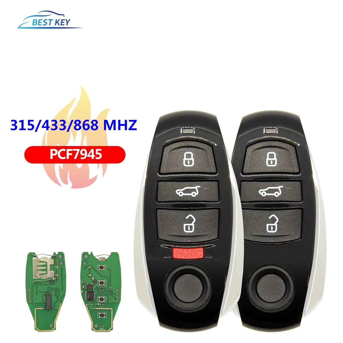 BEST KEY Car Remote Control Key For VW Touareg 2010-2014 PCF7945AC 315/433/868MhzReplace Card Non-Keyless   Auto Smart Control