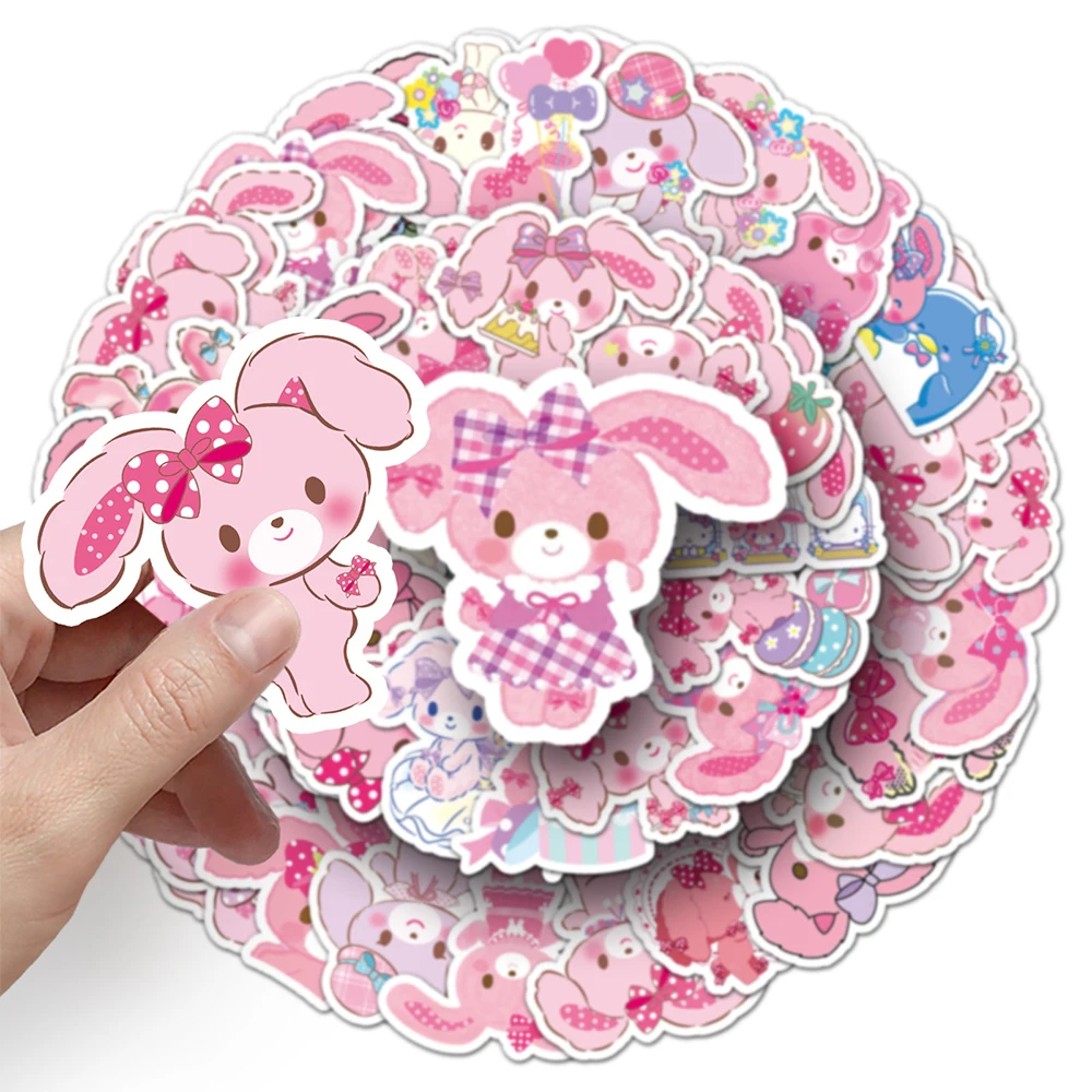 10/30/50pcs Cute Sanrio Bonbonribbon Cartoon Stickers Kawaii Pink Anime Rabbit Decals Water Bottle Phone Laptop Sticker Kids Toy