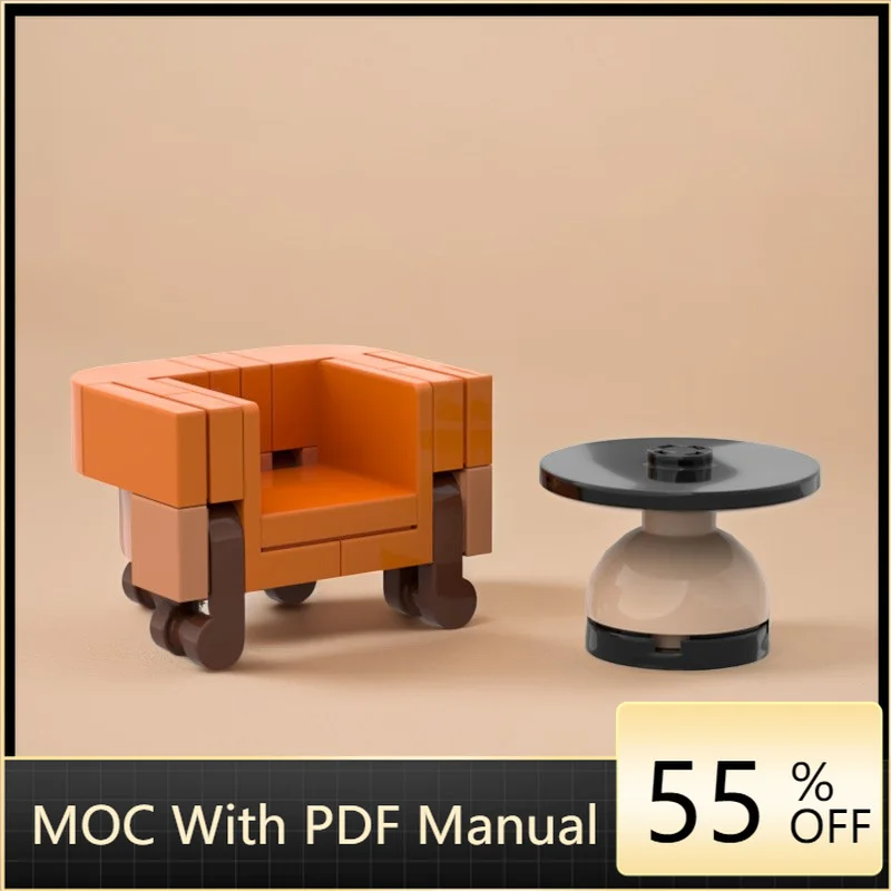 

25 Part MOC Customize Furniture Design-Modernist Table and Chair Model Building Block Creative Assembly DIY Toy Gift For Kid