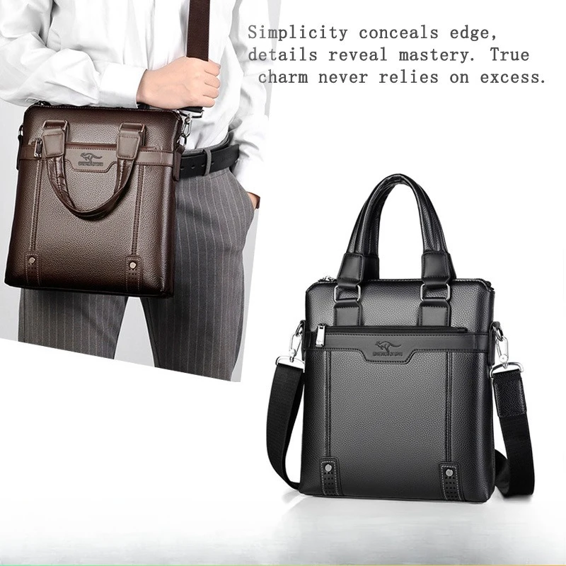 

Мужская сумка-кроссбоди из искусственной кожи, вертикальная, простая, для ноутбука, портфель, многофункциональная деловая сумка-кроссбоди