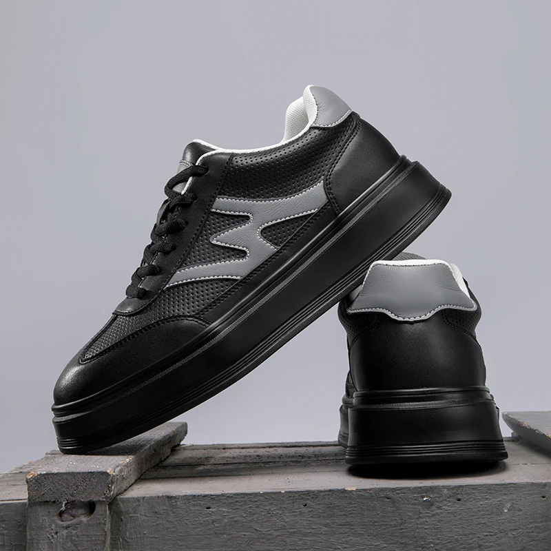 

Новые мужские кроссовки для увеличения роста, 7 см, белые кожаные спортивные кроссовки, увеличенные размеры 37-44