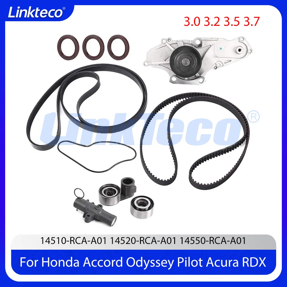 Engine Timing Belt Kit Water Pump Fit 3.0 3.2 3.5 3.7 L V6 SOHC For 03-18 Honda Accord Odyssey Acura MDX 3.0L 3.2L 3.5L 3.7L
