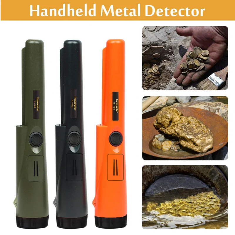 TC-100 Handheld Metal Detector Portable 360 Positioning Rod Detector IP68 Waterproof Pinpoint Sound Vibrate Alarm With Free Gift