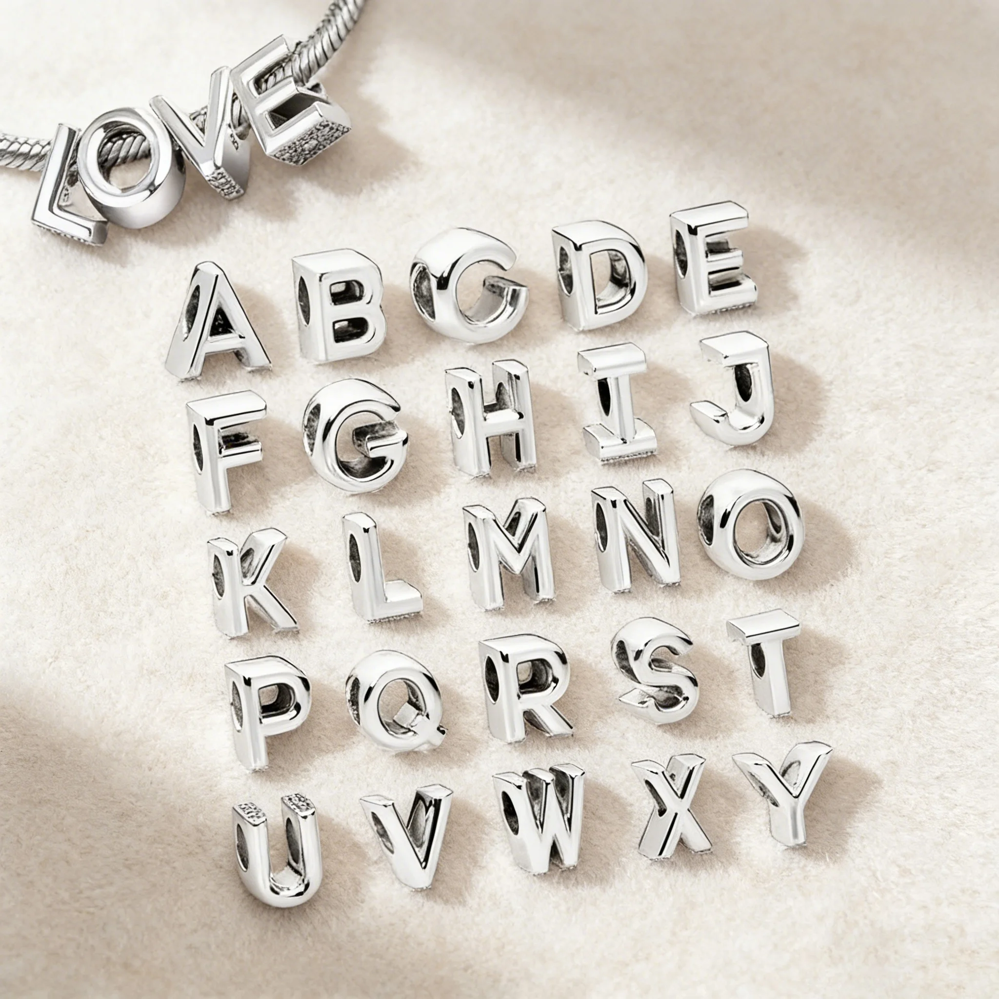 

Бусины-подвески с буквами алфавита Sparking 26A-Z, подходят для оригинальных серебряных браслетов и цепочек, бусины для самостоятельного изготовления украшений, подарок для женщин.