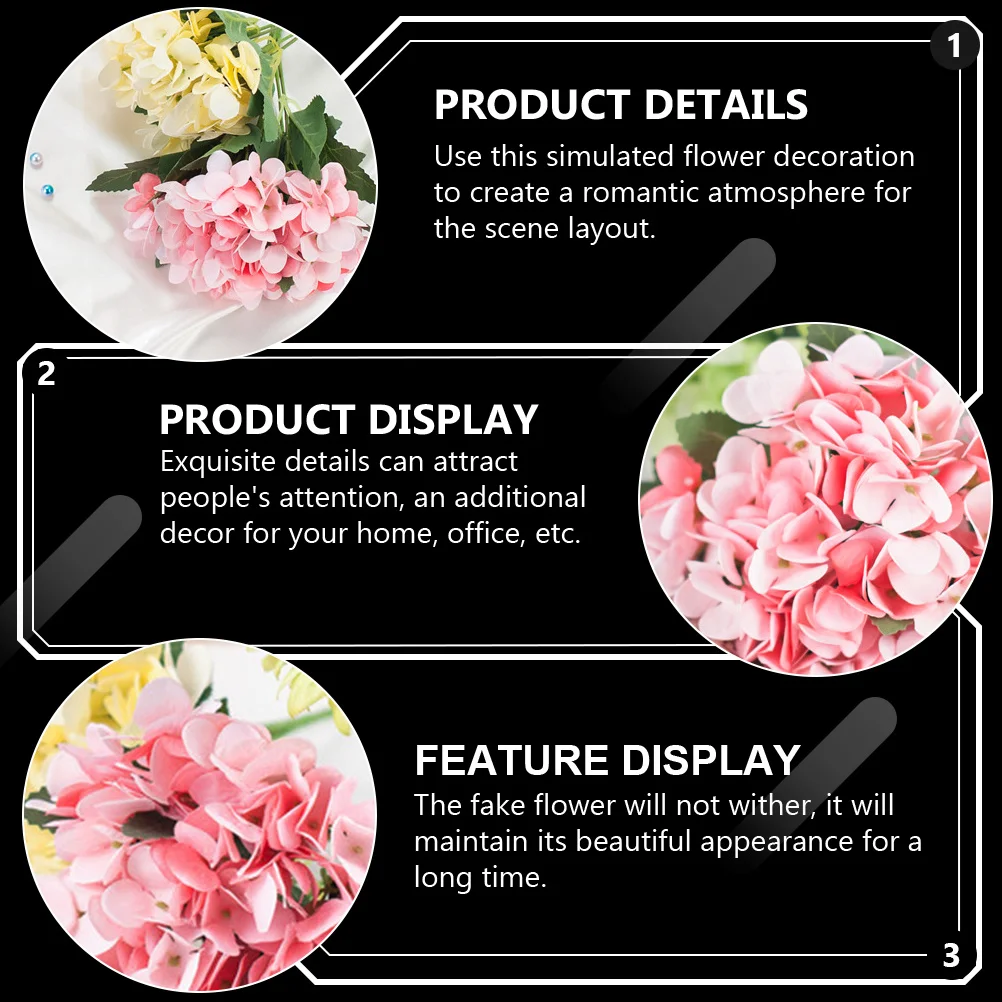 

Artificial Hydrangea Flower 1 Piece Realistic Silk Flower Decoration for Wedding Party Home Office Indoor Decorative Plants