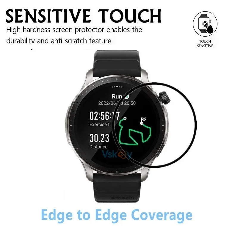 Pelindung layar lembut lengkung 3D 100 buah untuk jam tangan pintar Amazfit GTR Mini / GTR4 lapisan pelindung antigores penutup penuh