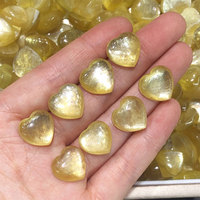 1pc Gold Yellow Lepidolite Natural Stone Heart Quartz Crystals Healing Reiki Gift Gemstone Home Room Decor