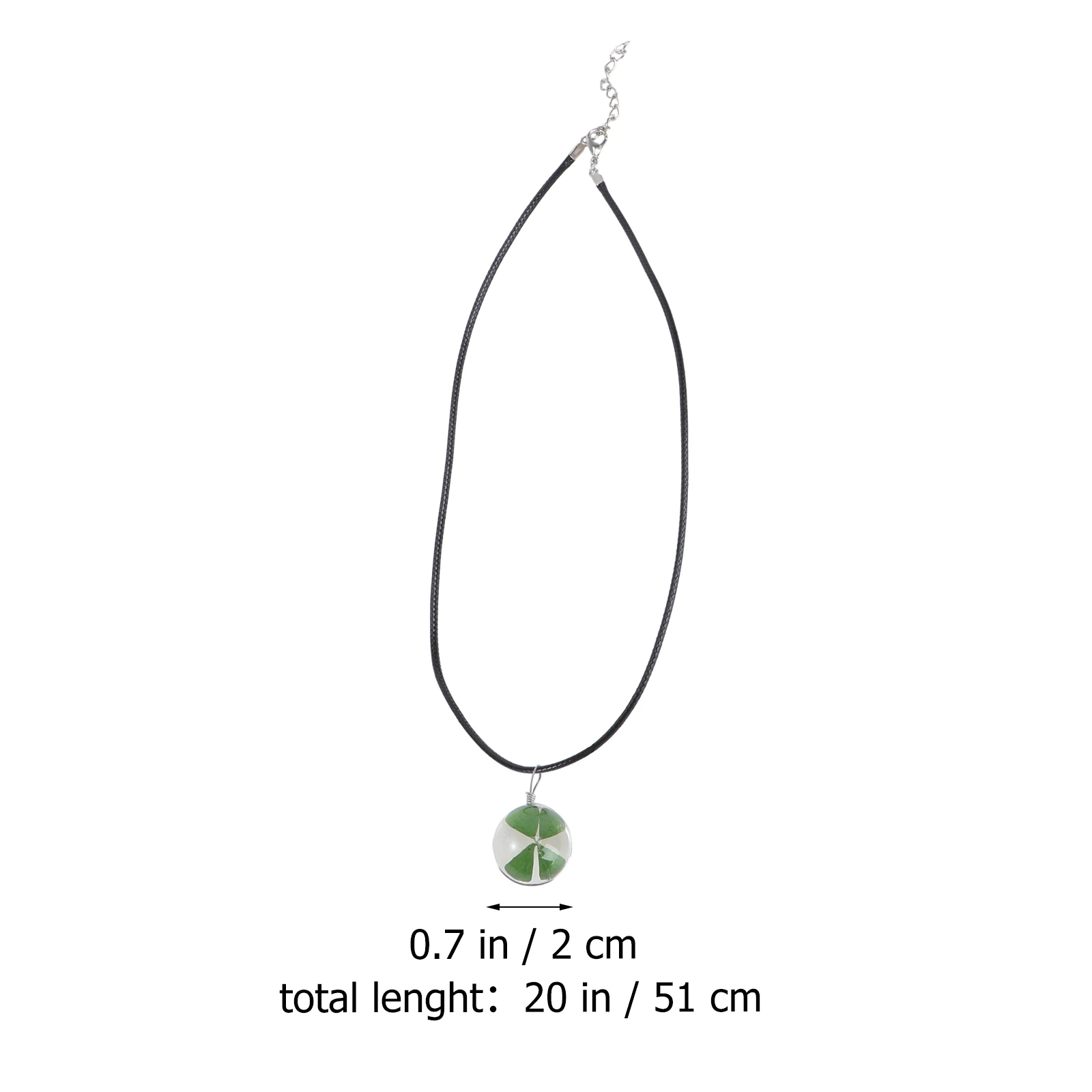 

Elegant Oval Pendant Flower Pressed Dried Clover Necklace Women Lightweight Comfortable Perfect For Prom Party Wedding Picnic
