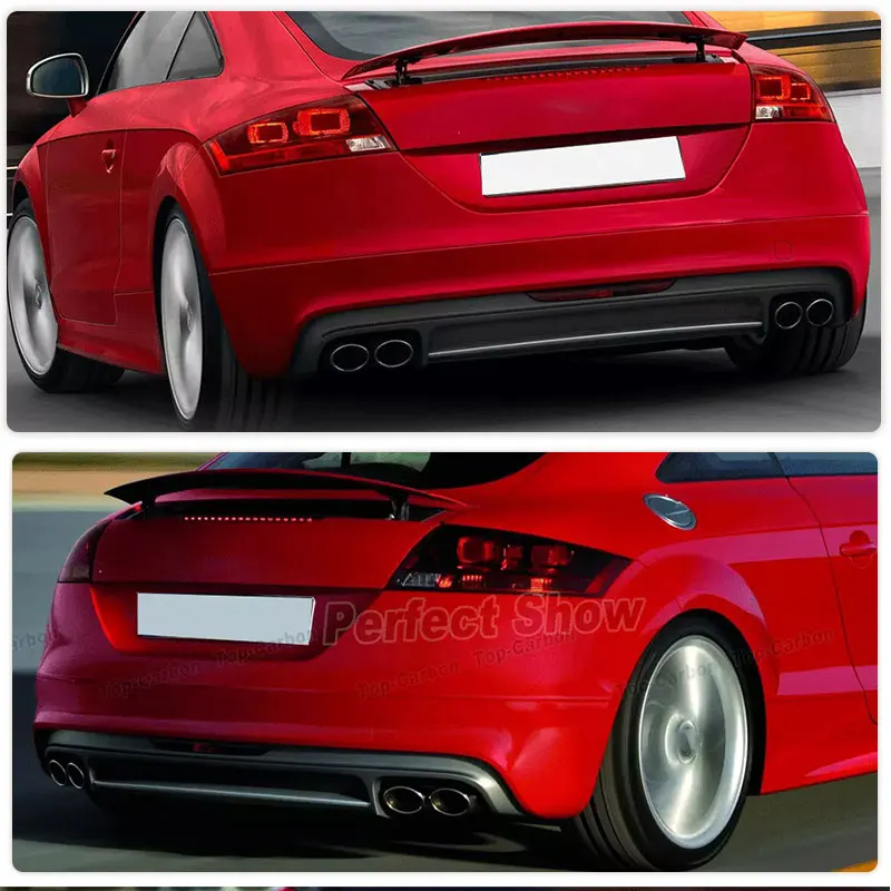 Car Rear Bumper Diffuser Lip Spoiler for Audi TT 8J Standard 2006-2010 Non-US Version Racing Rear Apron Lip Body Kit PU Black