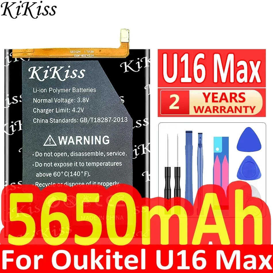 KiKiss Battery For Oukitel U16 Max 5650mAh Backup for Oukitel U16 Max U16Max Smart Phone