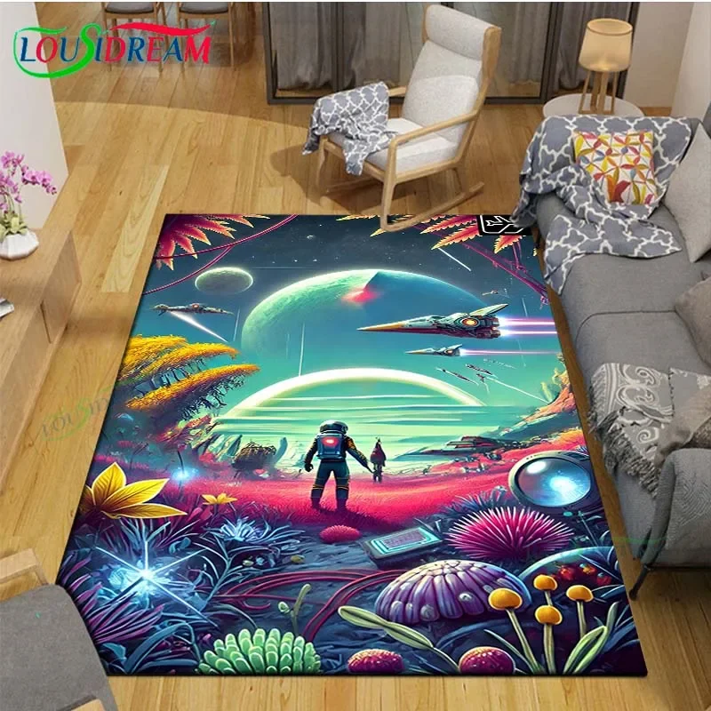 Sci-fi 3D Game N-No-Man's-Sky-Y Carpet for  Living Room Home Sofa Decoration,Children Game Decor Floor Mat Yoga Mat Large Carpet