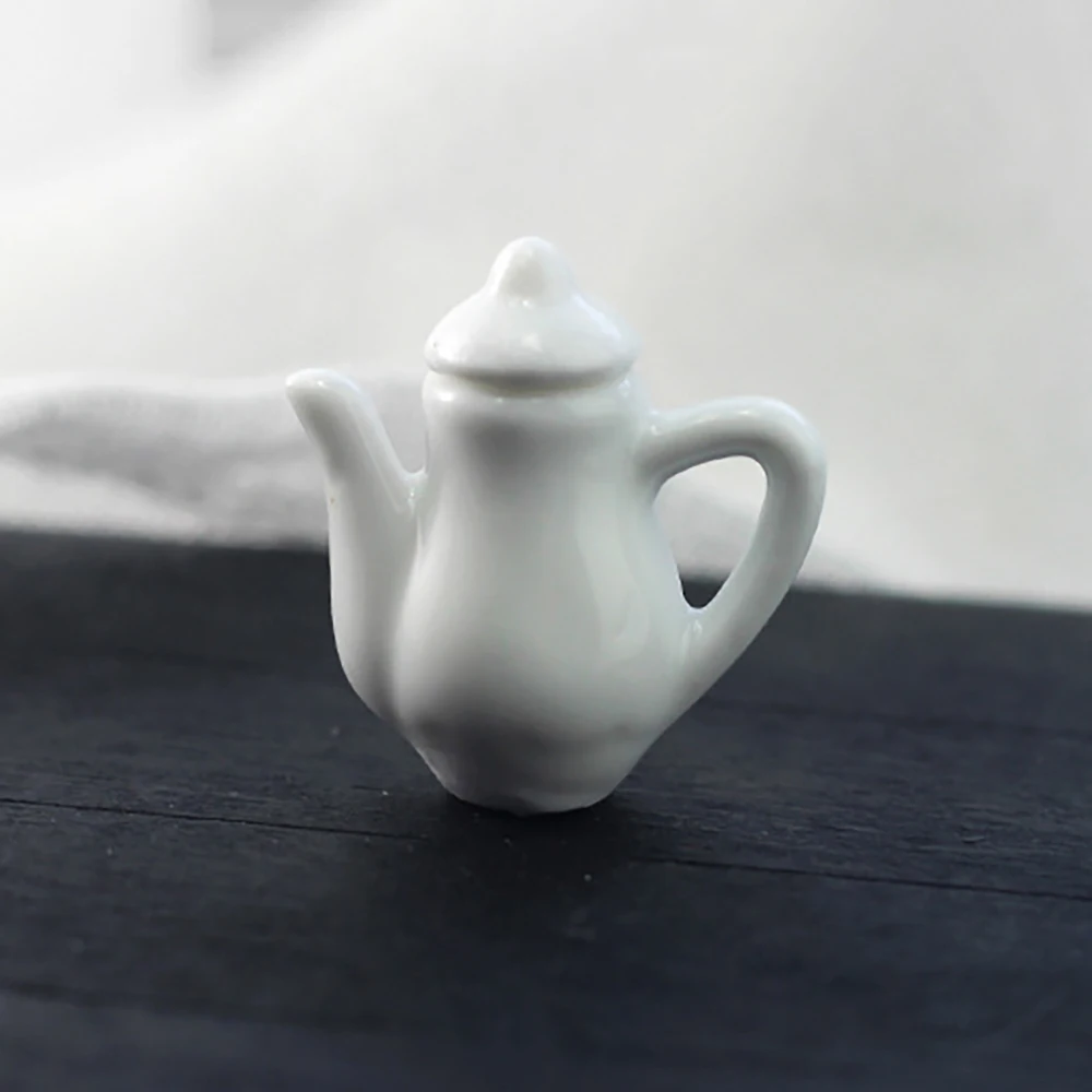 1Pcs 1/12 Dollhouse Accessories Miniatures Ceramics Kettle Teapot Mini Milk Bottle Model Toy for Doll House Decoration OB11 bjd