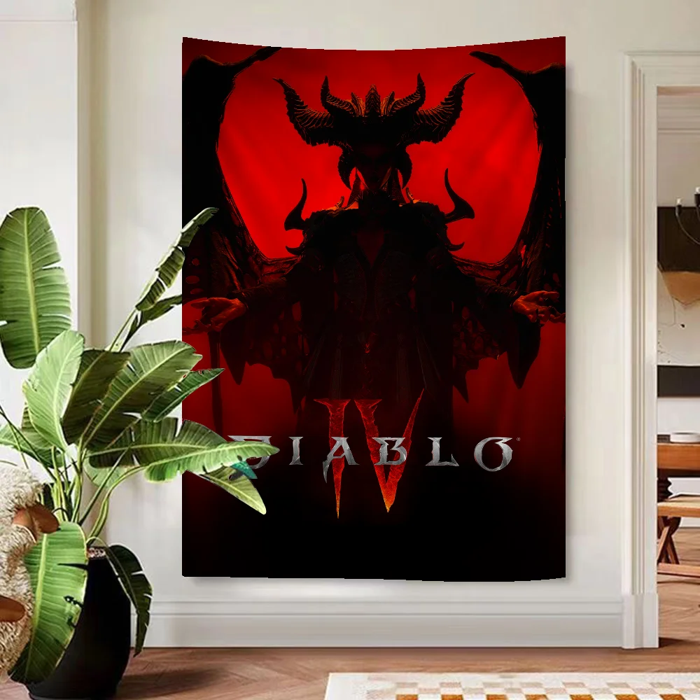 

RPG Game D-Diablo 4 Tapestry Art Printing Art Science Fiction Room Home Decor Wall Art Decor