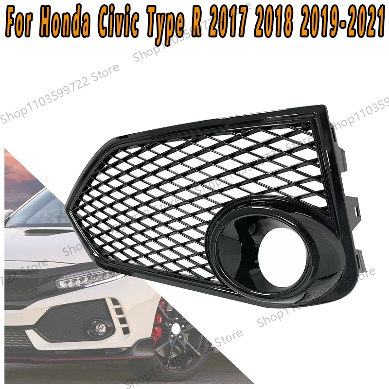 

Car Front Bumper Grille Accessories For Honda Civic Type R 2017 2018 2019 2020 2021 Fog Lamp Frame Sport Honeycomb Grid Cover