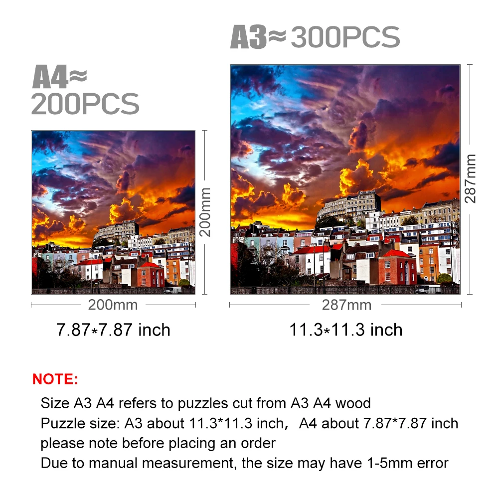 Marseille Fire Clouds Wooden Jigsaw Puzzle Party Games Toys For Adults Wood Puzzles Board Game Wood Scenery Puzzle Toy For Kids