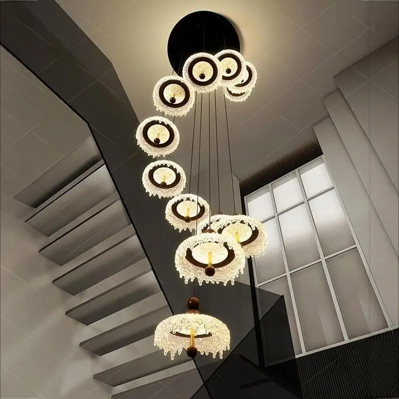 

Современное минималистское украшение для дома, подвесные светильники для лестниц, подвесные светильники для гостиной и столовой, внутреннее освещение