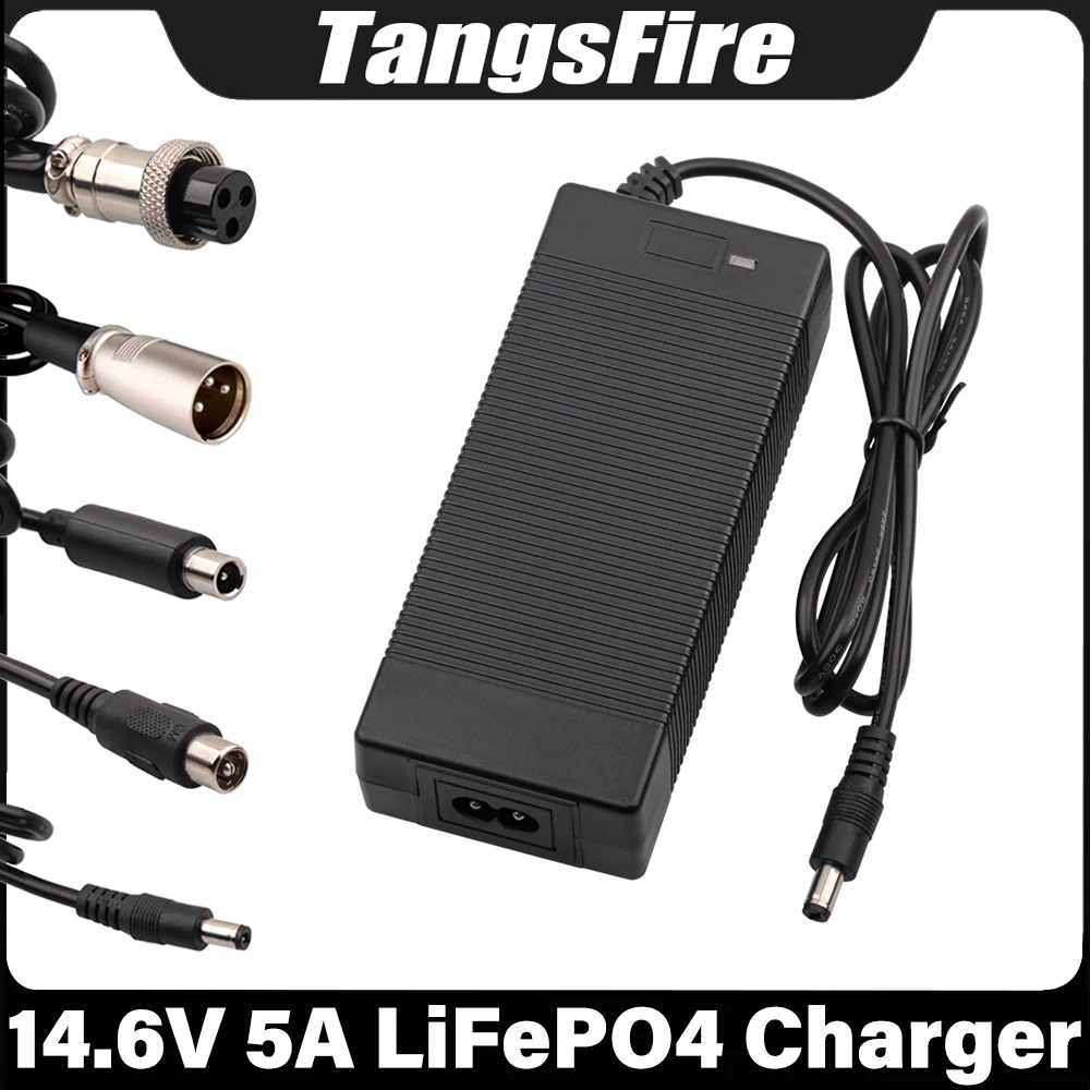 

14.6V 5A LiFePO4 Battery Charger 4Series For 12.6V 12V 12.8V 14.4V LiFePO4 Battery Pack Charger Selectable DC/XLR/GX16 Connector