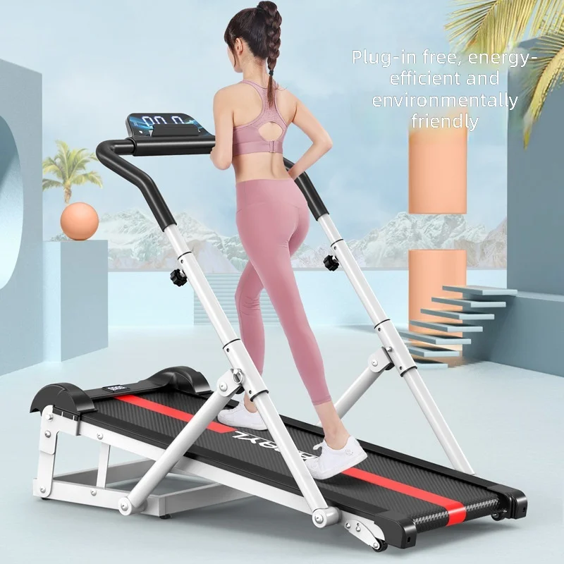 

Treadmill, Foldable Home Fitness Equipment, Multi-Function Stretch Handle, Small Indoor Exercise Machine, Workout Gear