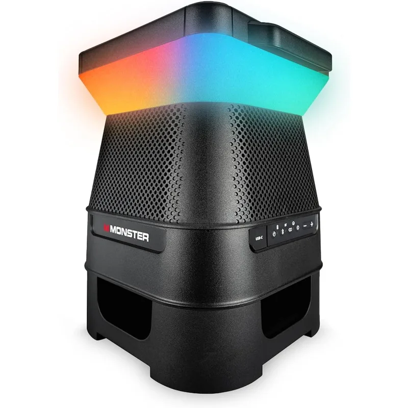 

r Солнечная колонка X — беспроводная связь Bluetooth на солнечной энергии, звук на 360 градусов со светодиодом, легкое подключение, 8 часов воспроизведения и 30 Вт
