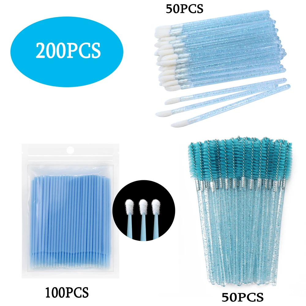 200 Pcs Disposable Makeup Brushes For Eyelashes Eyebrows Lip Tools Set Microbrush Swab Crystal Mascara Wand Supplier