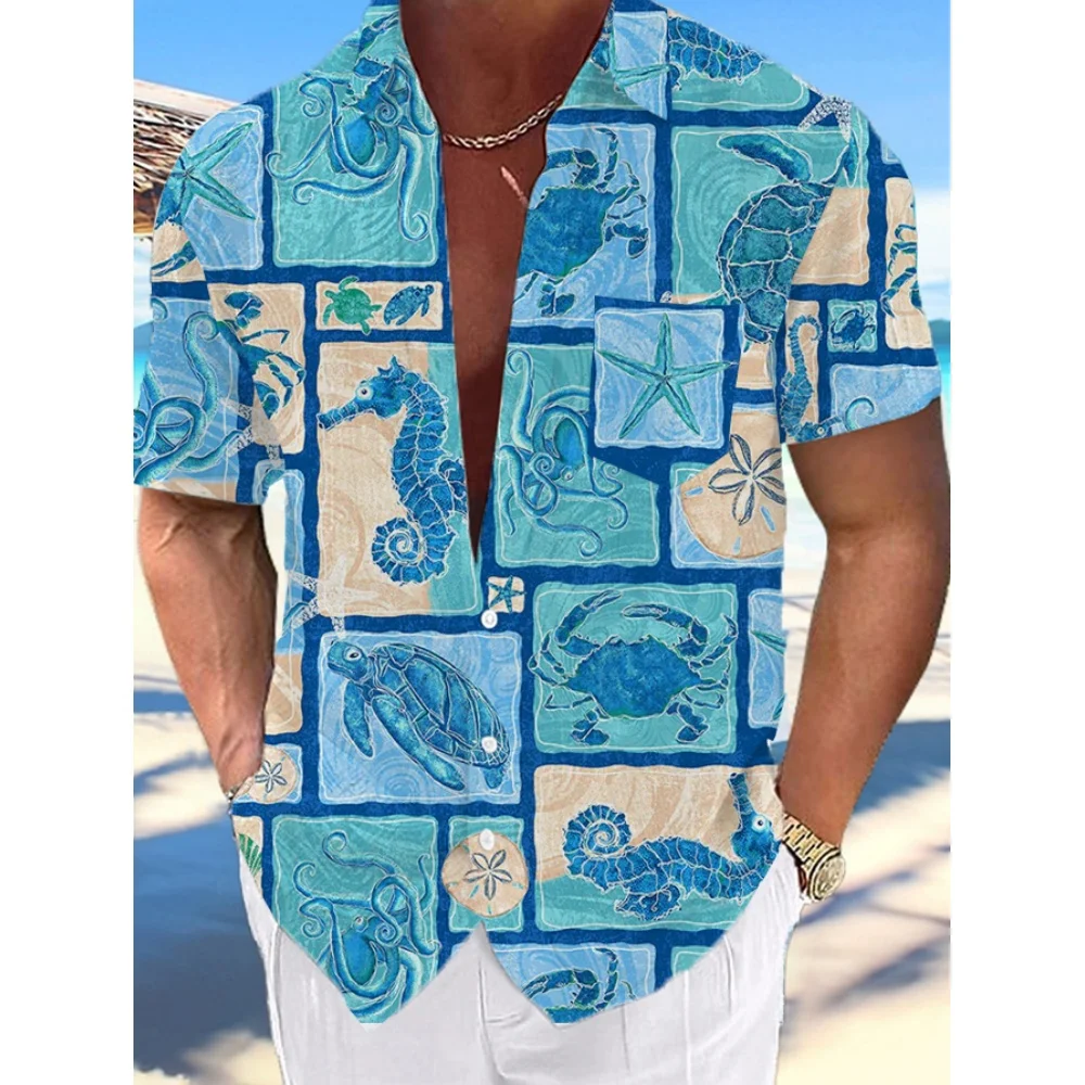 

Men's Casual Shirt Hawaiian Shirt Men Summer 3d Print Casual Short Sleeved Shirt For Men Clothing Breathable Shirts