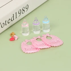 1:12 Dolls House Miniature Baby Bottles Pacifier Bibs Set Nursery Accessory Gift