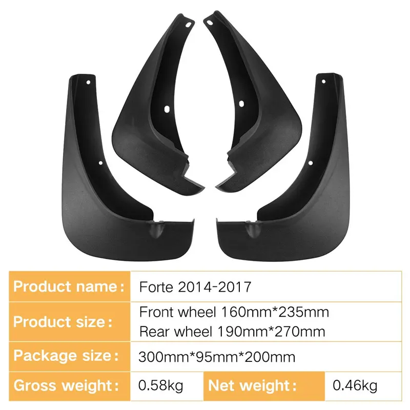 واقيات الطين لكيا سيراتو فورتي K3 YD 2014-2018 2015 2016 2017 عجلة أمامية وخلفية درابزين مقاوم للماء ملحقات مضادة للرذاذ #6