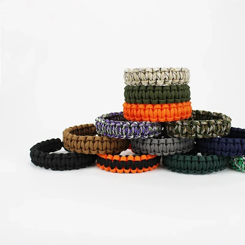 1PCS Outdoor Camping Paracord Survival Braided Rope Bracelet Men Hiking Buckle Wristband Women Adjustable Clasp Jewelry