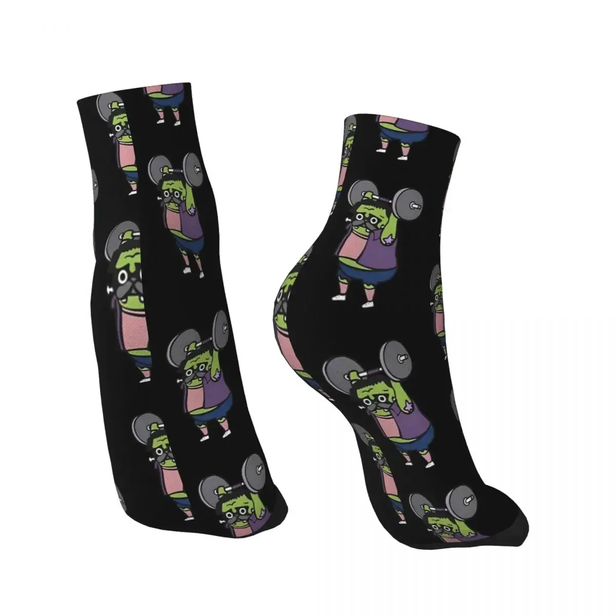 Weightlifting Pug Frank Pug Weightlifting Ankle Socks Male Mens Women Spring Stockings Hip Hop