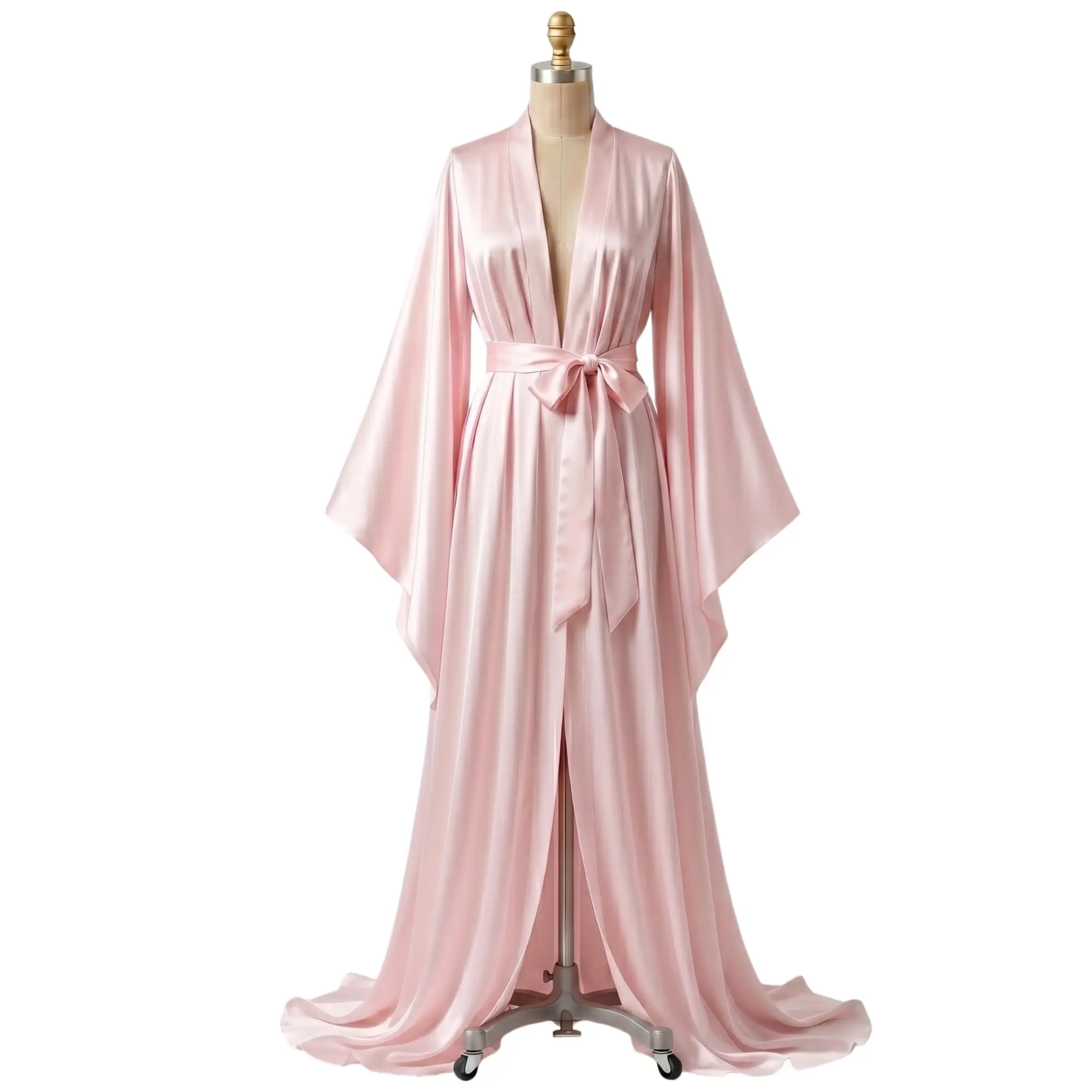 Women's Satin Bridal Robes Old Hollywood Maternity Photoshoot Nightgown Bathrobe Long Lingerie