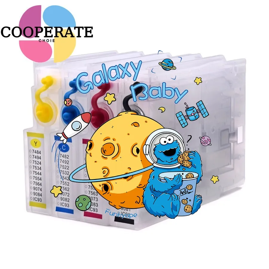 

1Set T9071 T9072 T9073 T9074 Refill Ink Cartridge with Chip for Epson Workforce Pro WF-6090 WF-6590 WF6090 WF6590