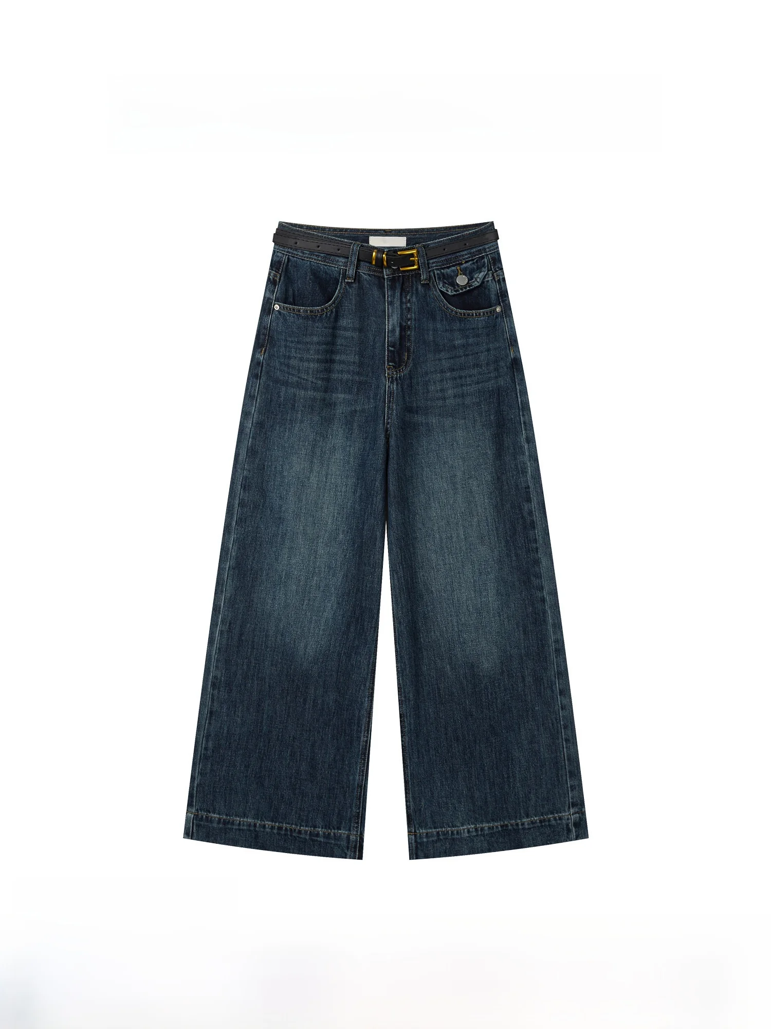 

Выцветшие широкие джинсы в стиле ретро с высокой талией, прямой крой, свободный крой, универсальные женские джинсы S of the eep Ci 2025 New S...