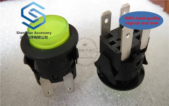 1pcs only orginal new Original 20MM SB-53 imported Taiwan round button switch 4 feet with light self-locking power switch 16A250