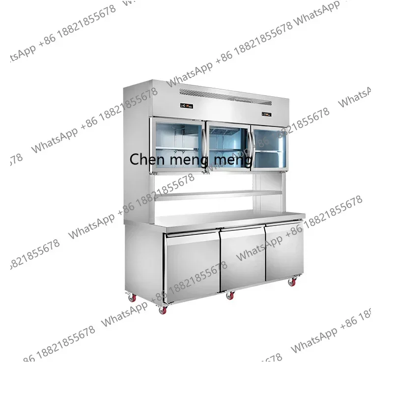 New arrive Stainless steel multi-functional commercial refrigerated and frozen double temperature display cabinet fresh-keeping
