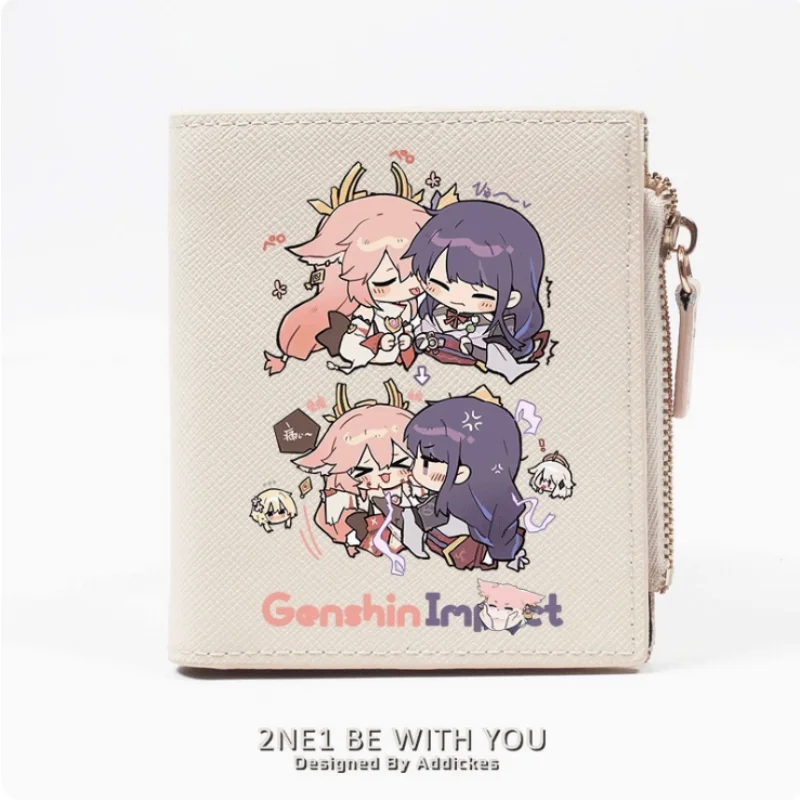 Anime Genshin Impact Yae Miko Fashion Wallet PU Purse Card Coin Zipper Money Bag Cosplay Gift B387