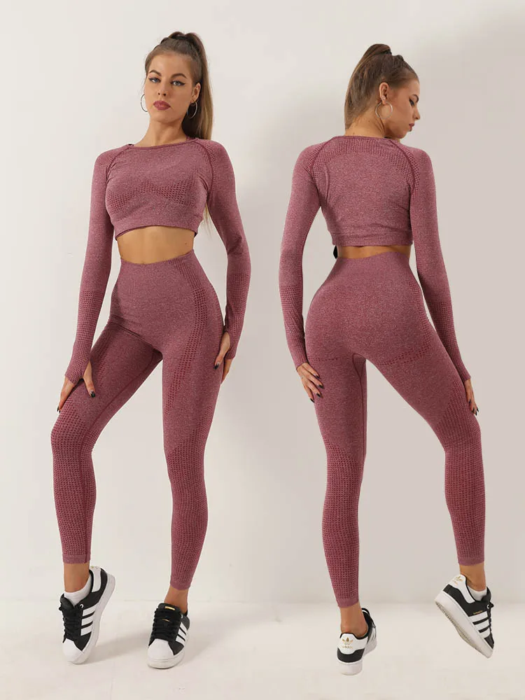 Seamless Knitted Sports Leggings For Women High Waist Tummy Control Fitnes Leggins Female Gym Workout Tight Fitness Pants Femme