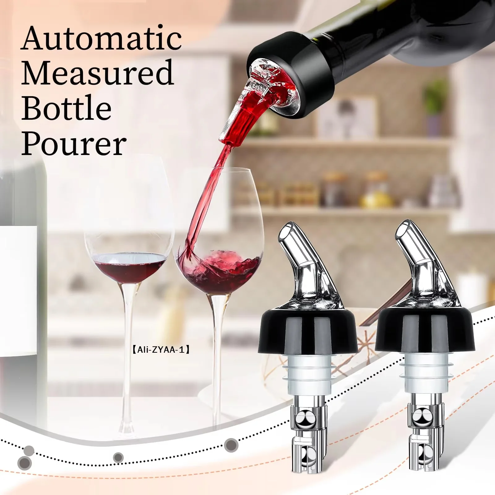 【A】1/3pcs Wine Pourer Automatic Measured Bottle Pourer 30ml 45ml Quick Spirit Measure Pourer Drinks Wine Cocktail Dispenser
