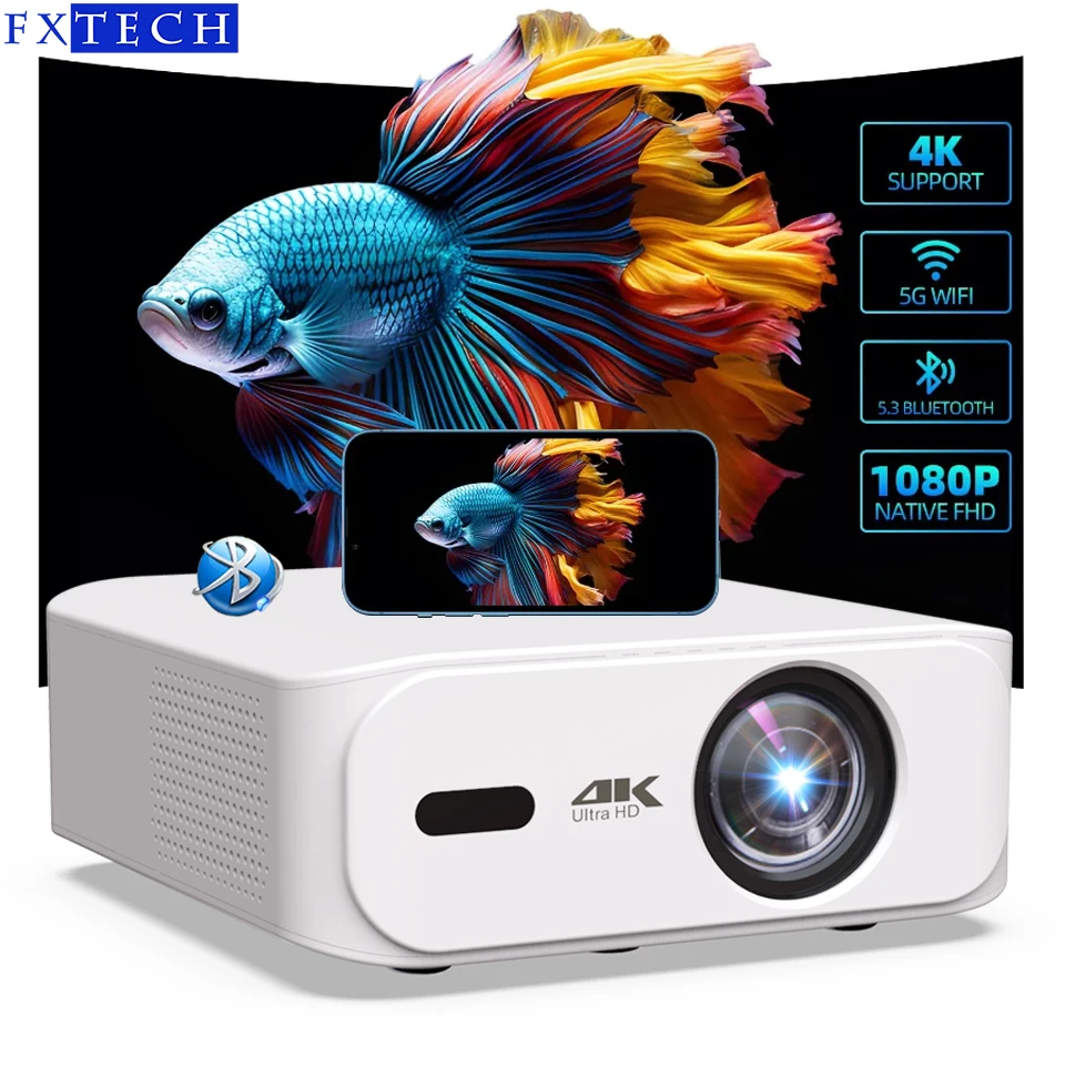 حار FY318 8000 لومينز أندرويد 11 4K متعاطي المخدرات العارض كامل HD 1080P 4K فيديو الصوت المسرح المنزلي التركيز التلقائي كيستون 5G المزدوج واي فاي #1